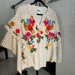 Ivy Jane Embroidered  Boho Top Multicolored